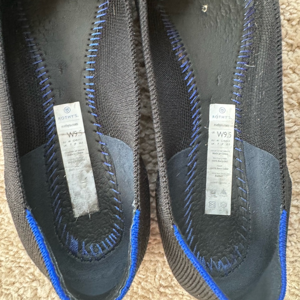 Rothy's Point Black Women's Flats 9.5 - Picture 4 of 8